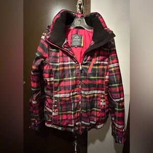 Jupa Girls Youth Multi Colored Size 16 Ski Jacket Zip Snap Hooded